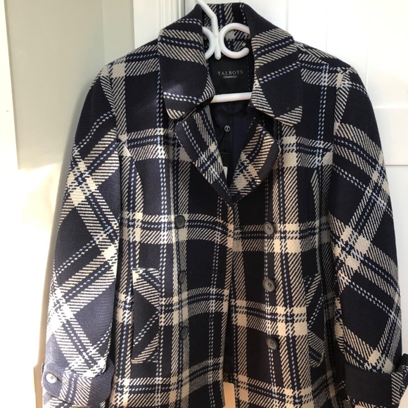Plaid Pea Coat - Picture 5 of 6